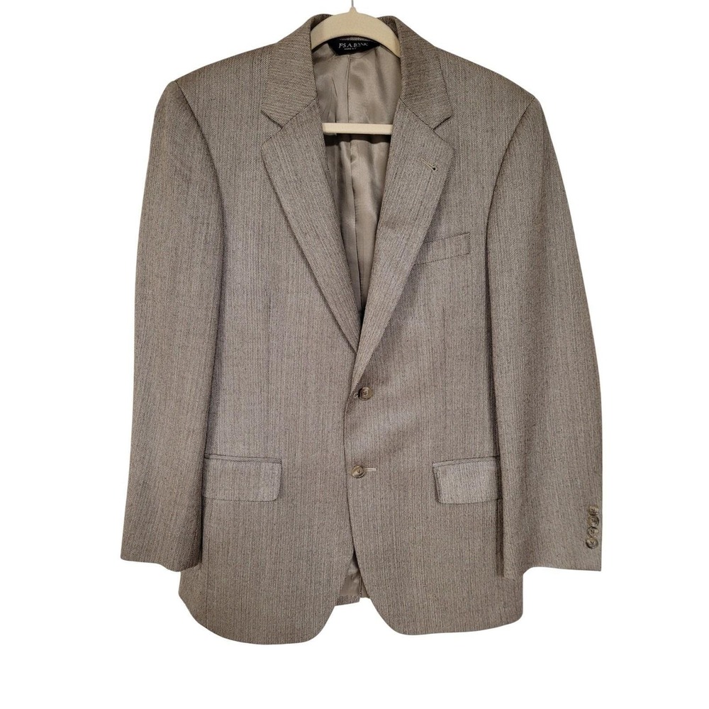 Jos A Bank Signature‎ Mens Tan Herringbone Silk/Camel Hair Blazer 38R NWT